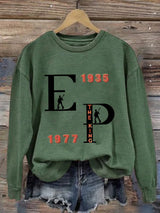 Retro King Of Rock Roll 1935-1977 Print Sweatshirt