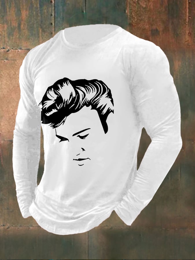 Men's Vintage Print Long Sleeve Top