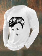 Men's Vintage Print Long Sleeve Top
