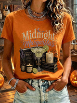 Women's Midnight Margaritas Print Casual T-shirt