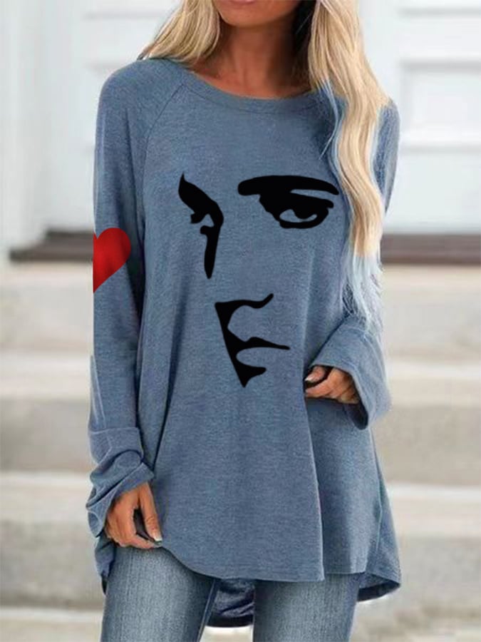 Women's Silhouette Print Souvenir Long Sleeve T-Shirt