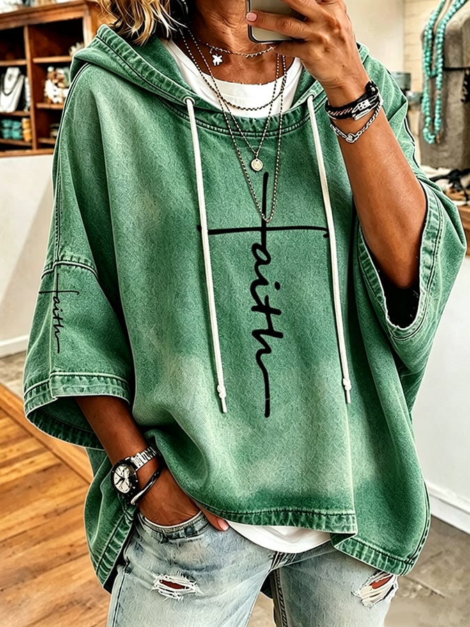 Women's  Faith Over Fear Printing  Top