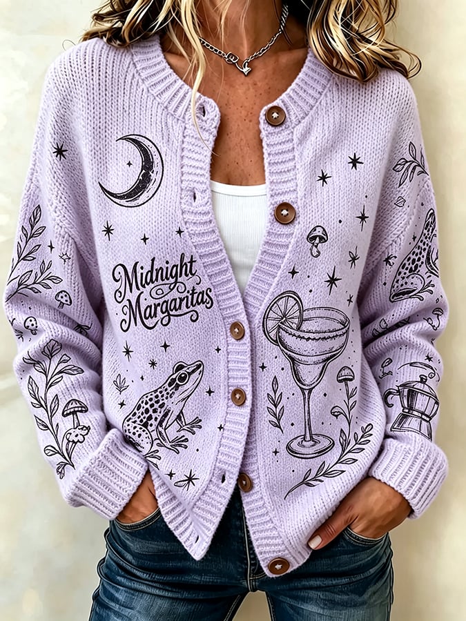 Women's Midnight Margaritas Printed Cardigan