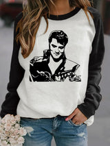 Retro King Of Rock Roll Print Sweatshirt