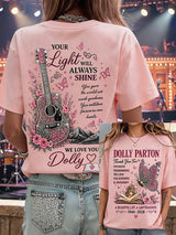 Women'S Country Cowgirl Dolly Commemorative Print T-Shirt