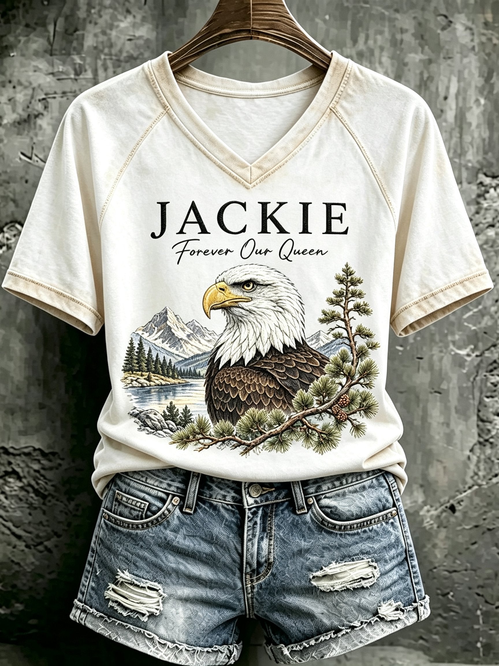 Women's Forever Over Big Bear, Fly Free Jackie Print T-shirt
