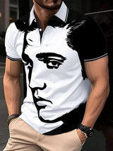 Men's Vintage Music Star Printed Polo Shirt