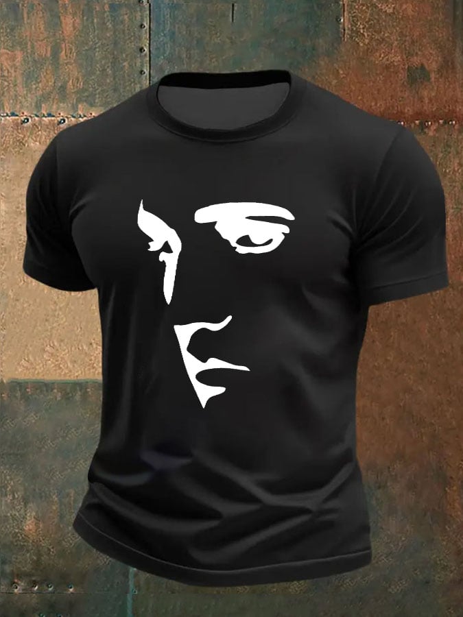 Men's Retro King Of Rock Roll Print T-Shirt