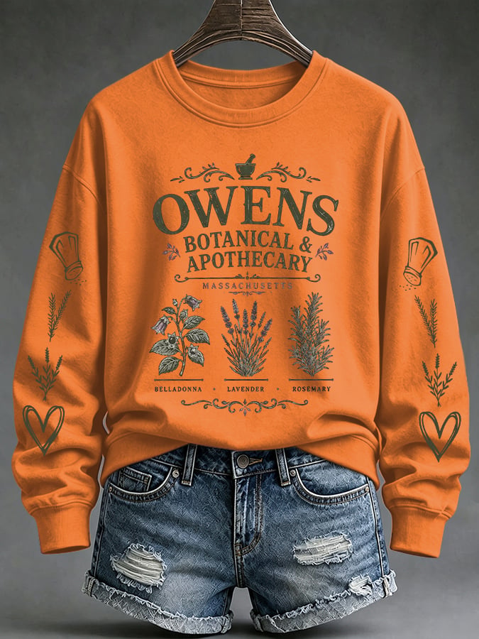 Women's Owens Sisters Apothecary Witch Print Casual Sweatshirt