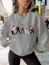 Women's Superstar Print Waffle Sweatshirt