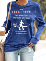 Retro King Of Rock Roll "The King" 90th Birthday Print Sweatshirt