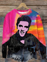 Retro King Of Rock Roll Painting Print Sweatshirt