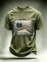 Men's JACKIE & SHADOW Print Crew-Neck T-Shirt