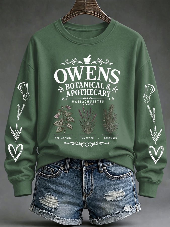 Women's Owens Sisters Apothecary Witch Print Casual Sweatshirt