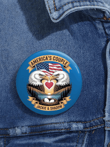 Unisex Retro America's Couple Jackie & Shadow Pin-Back Button