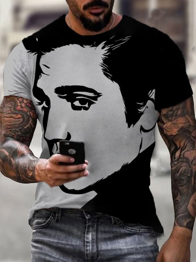 Men's Retro Music Star Print T-Shirt