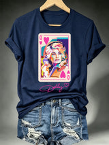 Women's Queen of Hearts Shirt Country Music Graphic Print T-Shirt