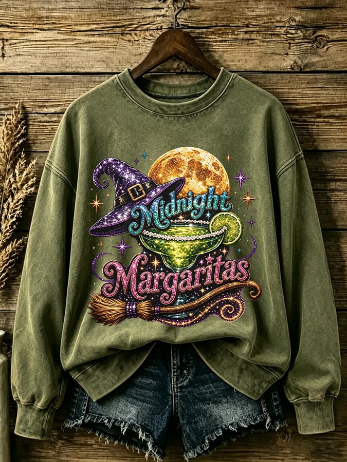Women's Midnight Margaritas Print Casual Sweatshirt