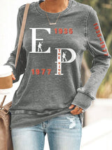 Retro King Of Rock Roll 1935-1977 Print Sweatshirt