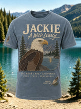 Men'S Casual Bald Eagle "Jackie" Print T-Shirt