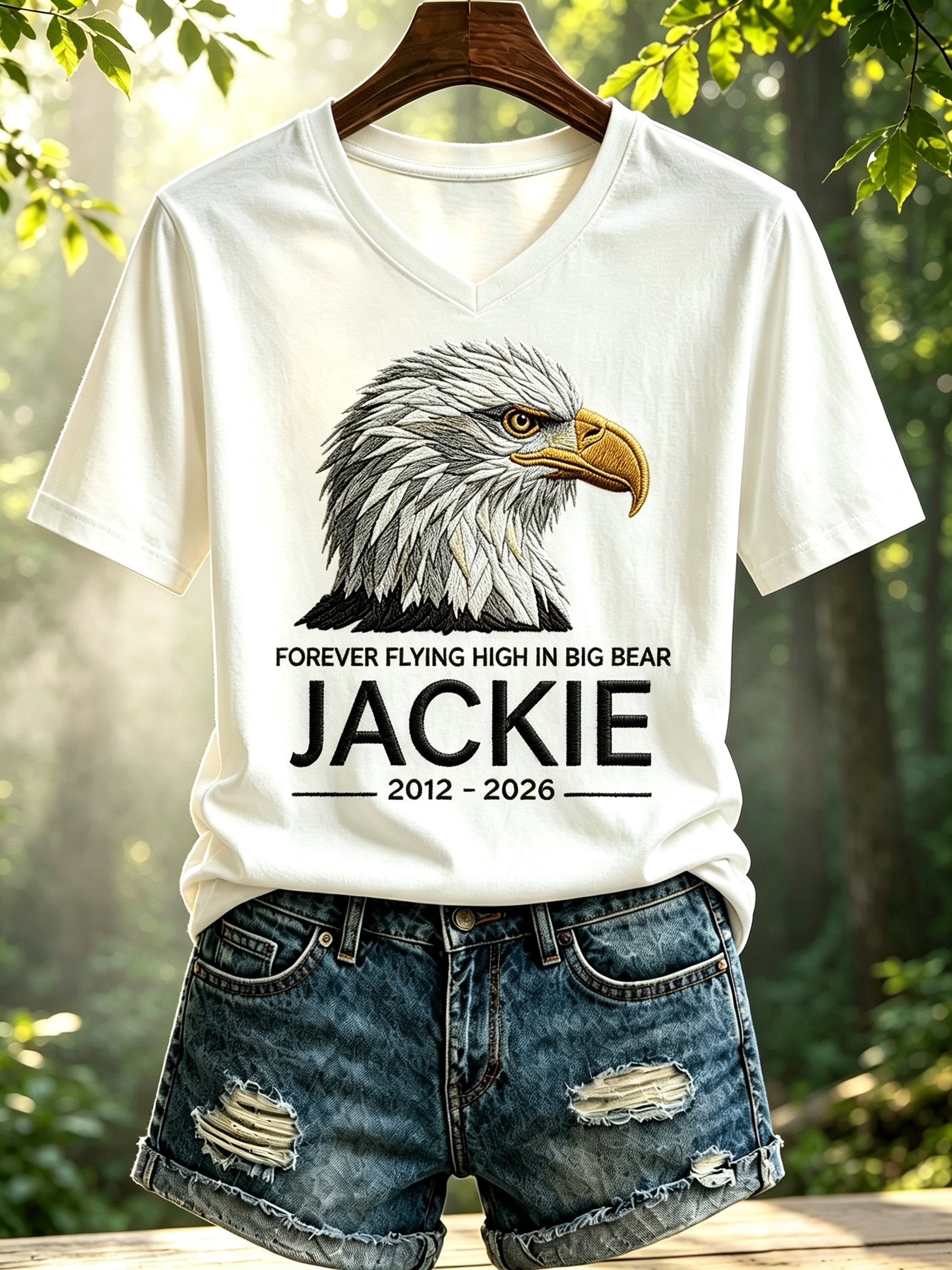 Women's Forever Over Big Bear, Fly Free Jackie Printed T-shirt