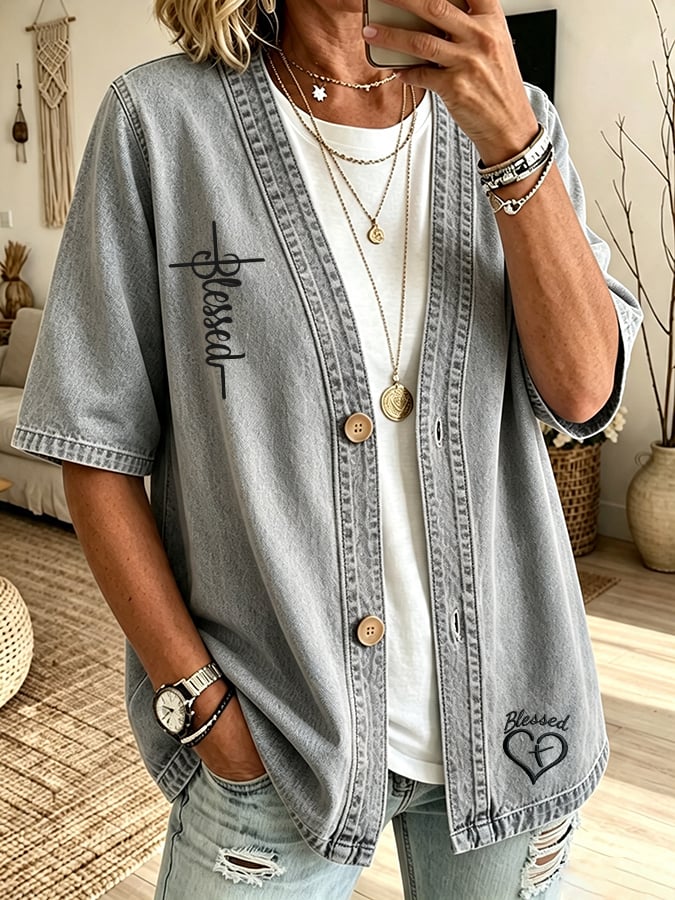 Women's Faith  Print Cardigan