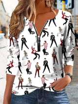 Women's Music Singer Printed Casual T-shirt