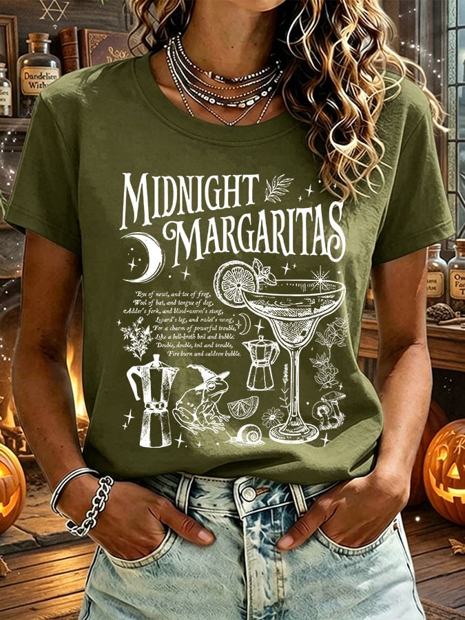 Women's Midnight Margaritas Print Casual T-shirt
