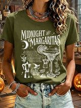 Women's Midnight Margaritas Print Casual T-shirt