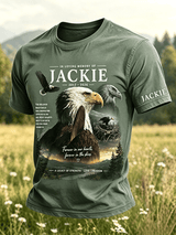 Retro "Always Look Up to the Sky" - Soar Strong and Unyielding! Jackie Print Crew Neck T-Shirt