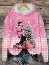Women's Vintage Print Casual Hooded Sweatshirt