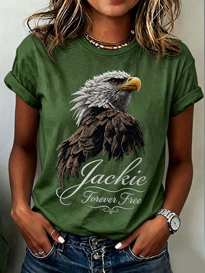 Women'S Casual Bald Eagle "Jackie" Print Top