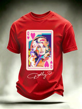 Men's Queen of Hearts Shirt Country Music Graphic Print T-Shirt