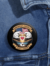 Unisex Retro America's Couple Jackie & Shadow Pin-Back Button