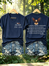 Women's Jackie The Bald Eagle Of Big Bear Lake Print V Neck T-Shirt