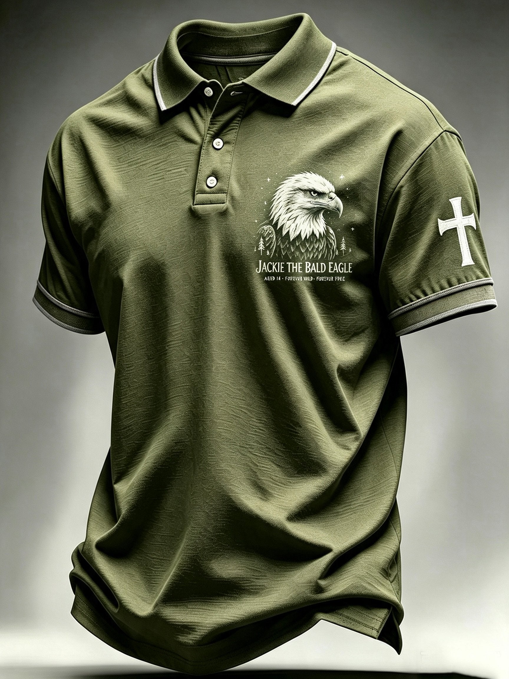 Men's Animal-Print Casual Polo Shirt