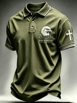 Men's Animal-Print Casual Polo Shirt