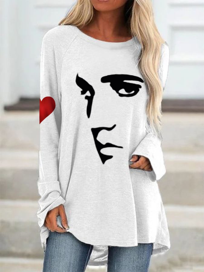 Women's Silhouette Print Souvenir Long Sleeve T-Shirt