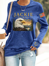 Retro Jackie Forever Our Queen Print Sweatshirt