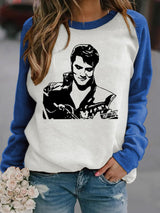 Retro King Of Rock Roll Print Sweatshirt