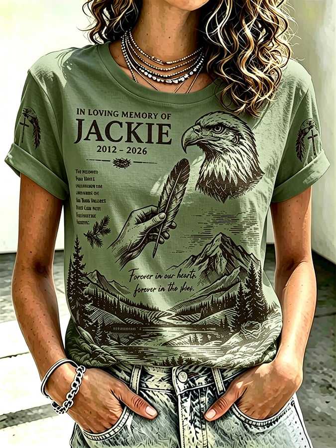 Retro In Loving Memory Of Jackie Rest In Peace Jackie Of Big Bear Valley A Legend. Forever In Our Hearts Print T-Shirt