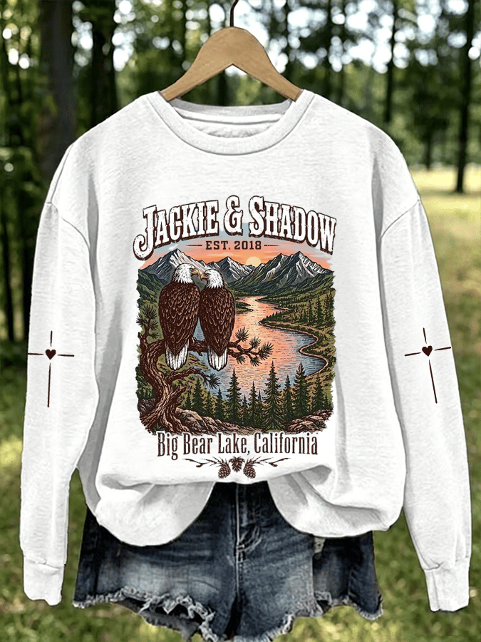 Women's Jackie & Shadow Print Crew-Neck Sweatshirt