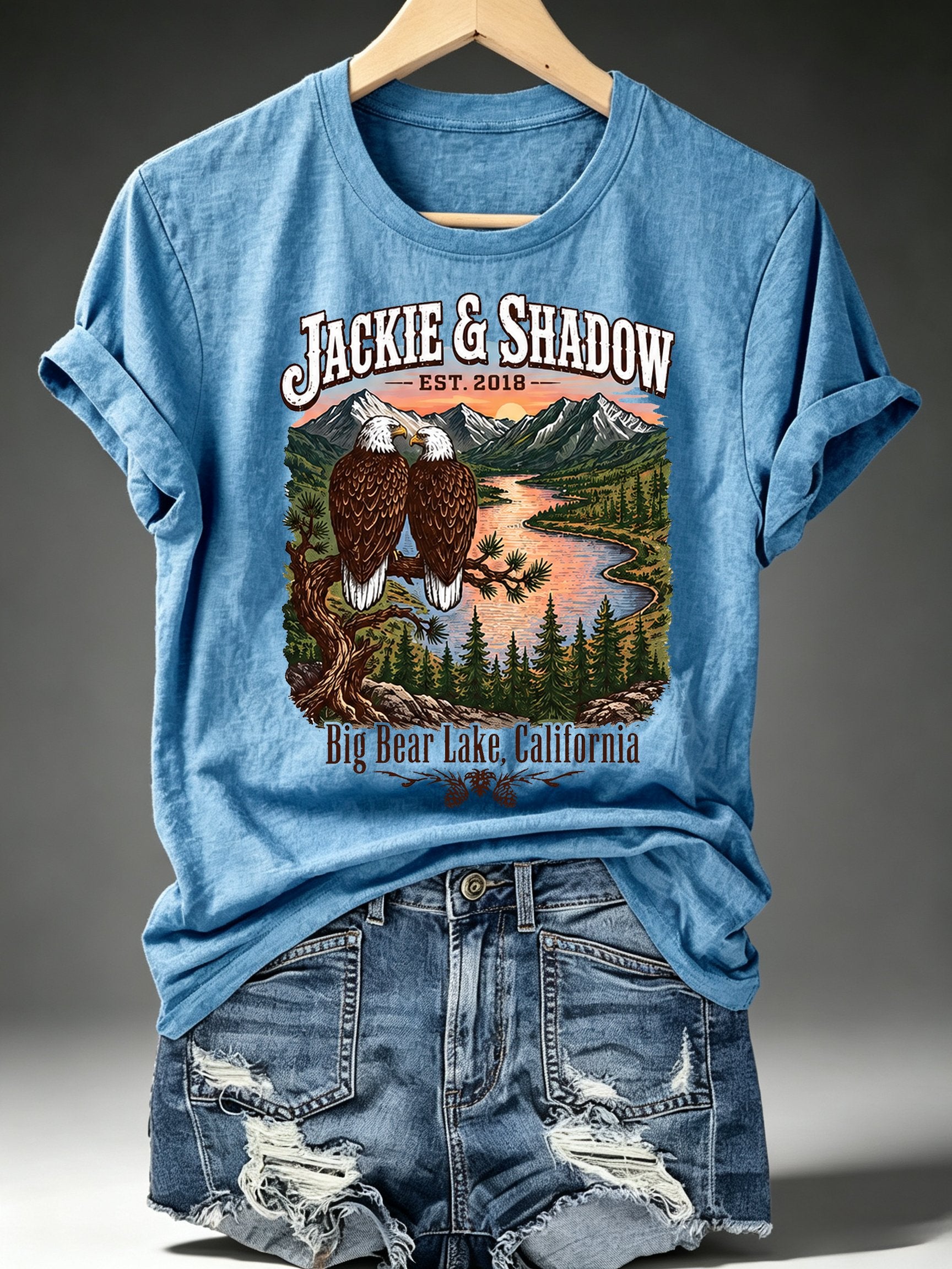 Women's JACKIE & SHADOW Print Crew-Neck T-Shirt