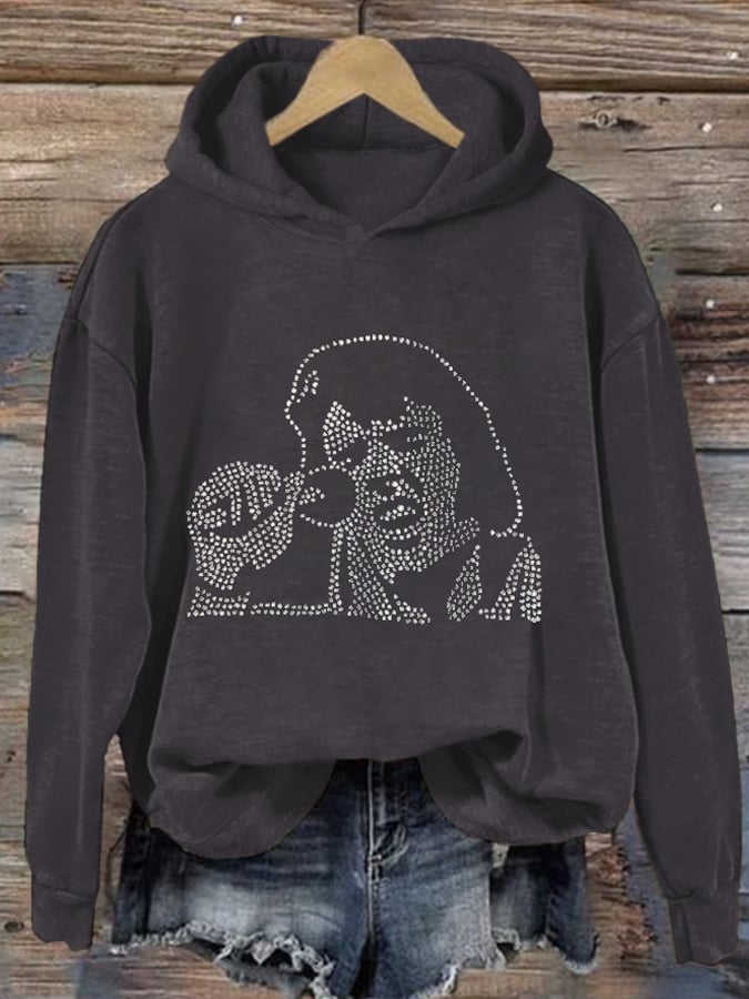 Women's Music King Printed Hoodie