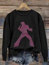 Women's Retro King Of Rock Roll Print Sweatshirt