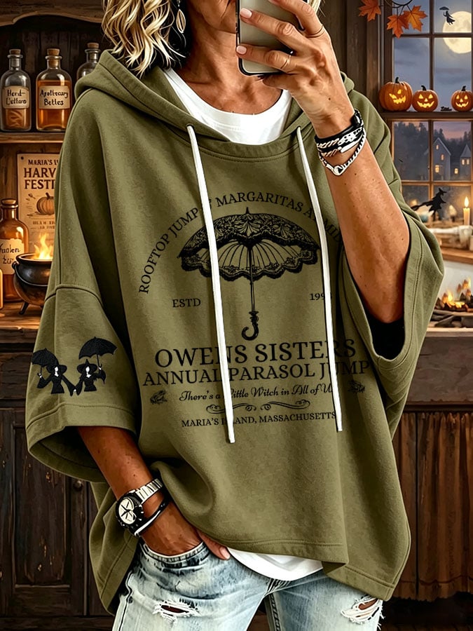 Women's Owens Sisters Apothecary Witch Print Hooded Sweatshirt