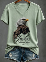 Women's Casual Bald Eagle "Jackie" Print Top
