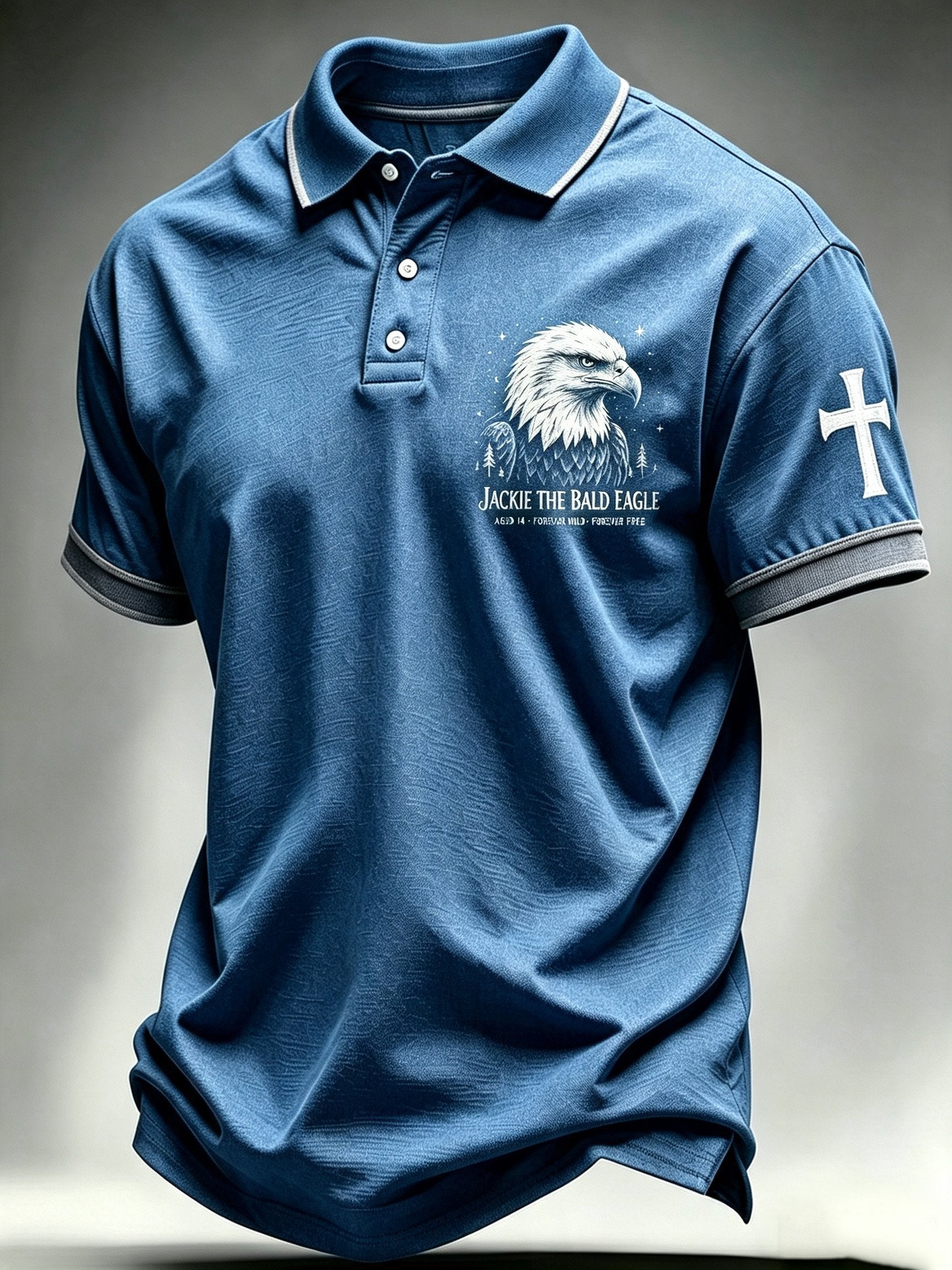 Men's Animal-Print Casual Polo Shirt
