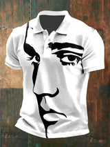 Men's Retro King Of Rock Roll Print Polo Shirt