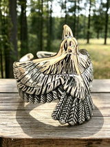 Unisex Jackie Eagle Open Cuff Ring